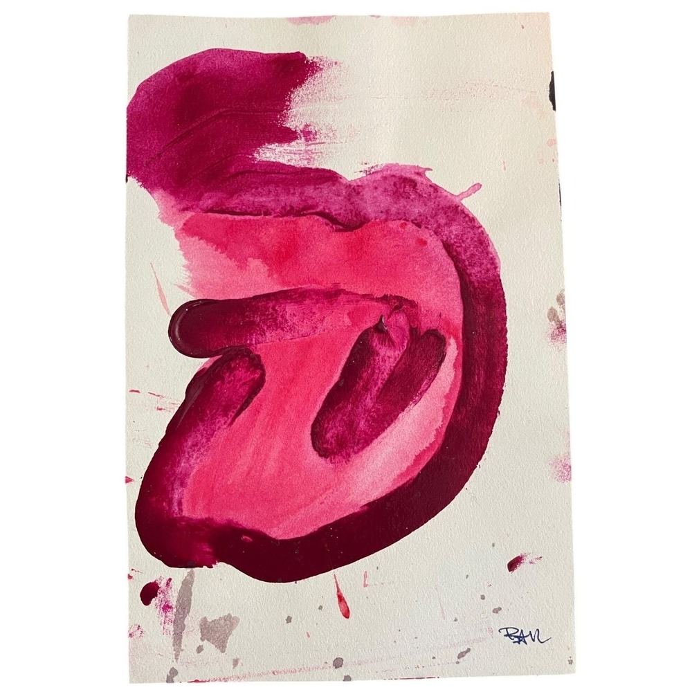 Abstract Pink Acrylic Painting Original Art Bold Expressionist By Bailey Craig